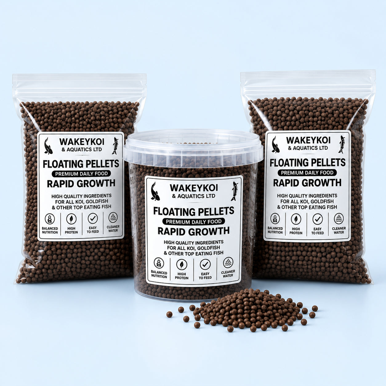 WakeyKoi fish food packs